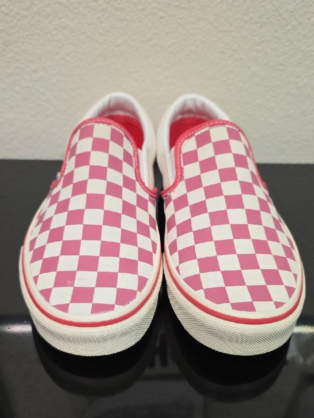 Vans Classic Slip-On Pink True White Checkerboard Men’s 6.5 Women’s 8 New